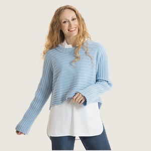 Light blue cropped clearance jumper