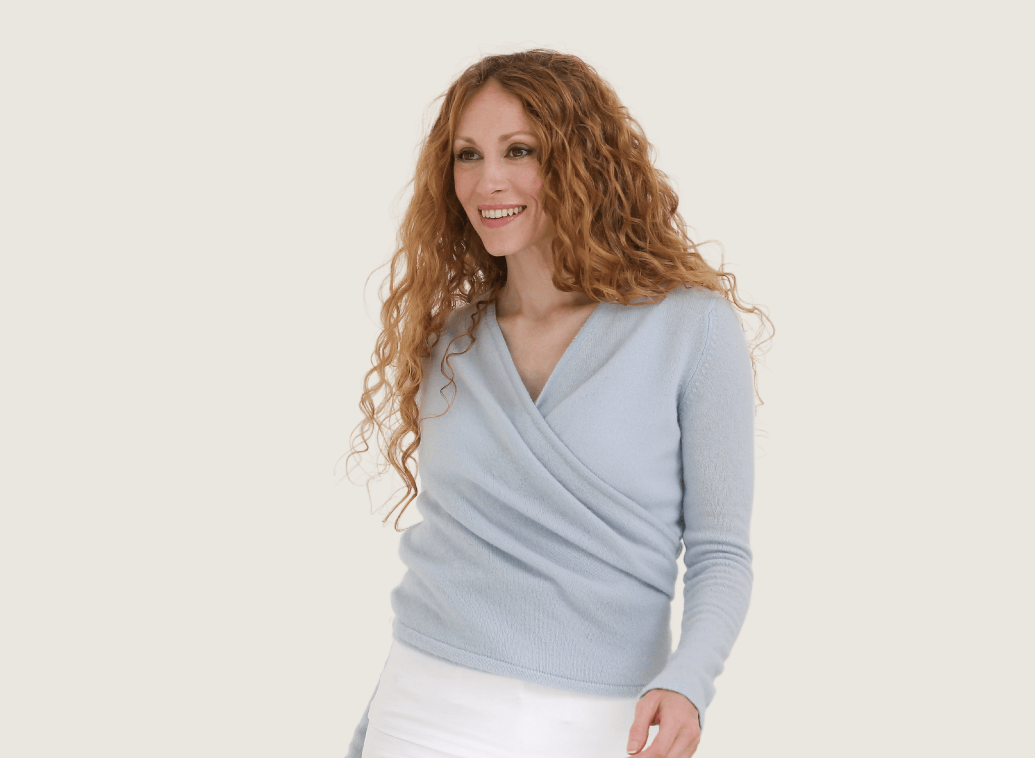 The Cashmere Ballet Wrap Cardigan Teacup and Tova