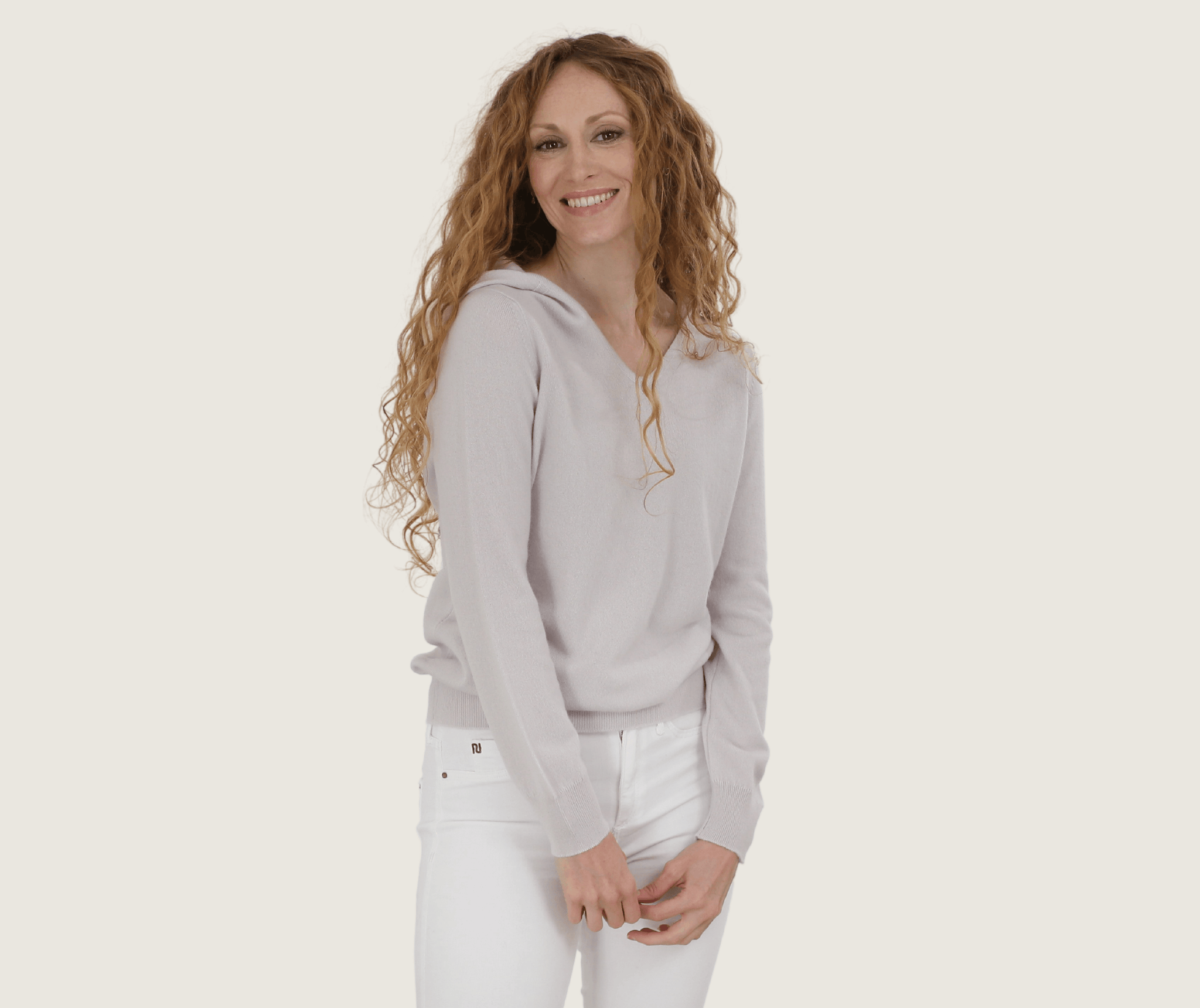 The Pure Cashmere Hoodie in Light Grey