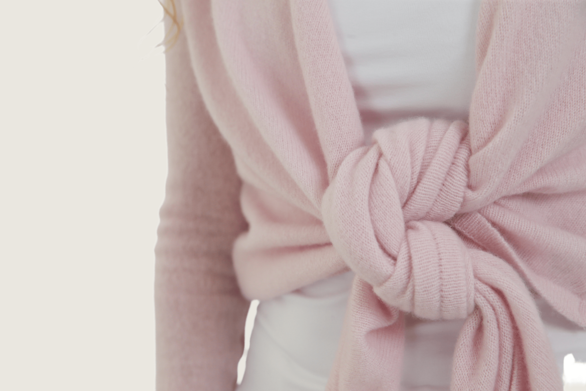 The Cashmere Ballet Wrap Cardigan in Blossom Pink - Teacup and Tova