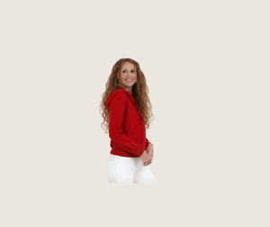 The Cashmere Tailored Hoodie in Red - Teacup and Tova