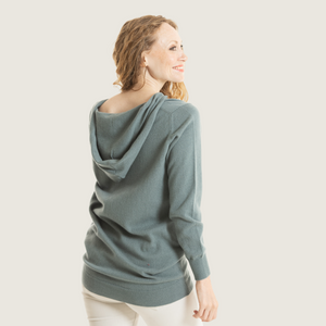 The Cashmere Boyfriend Hoodie in Khaki Green