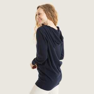 The Cashmere Boyfriend Hoodie in Navy