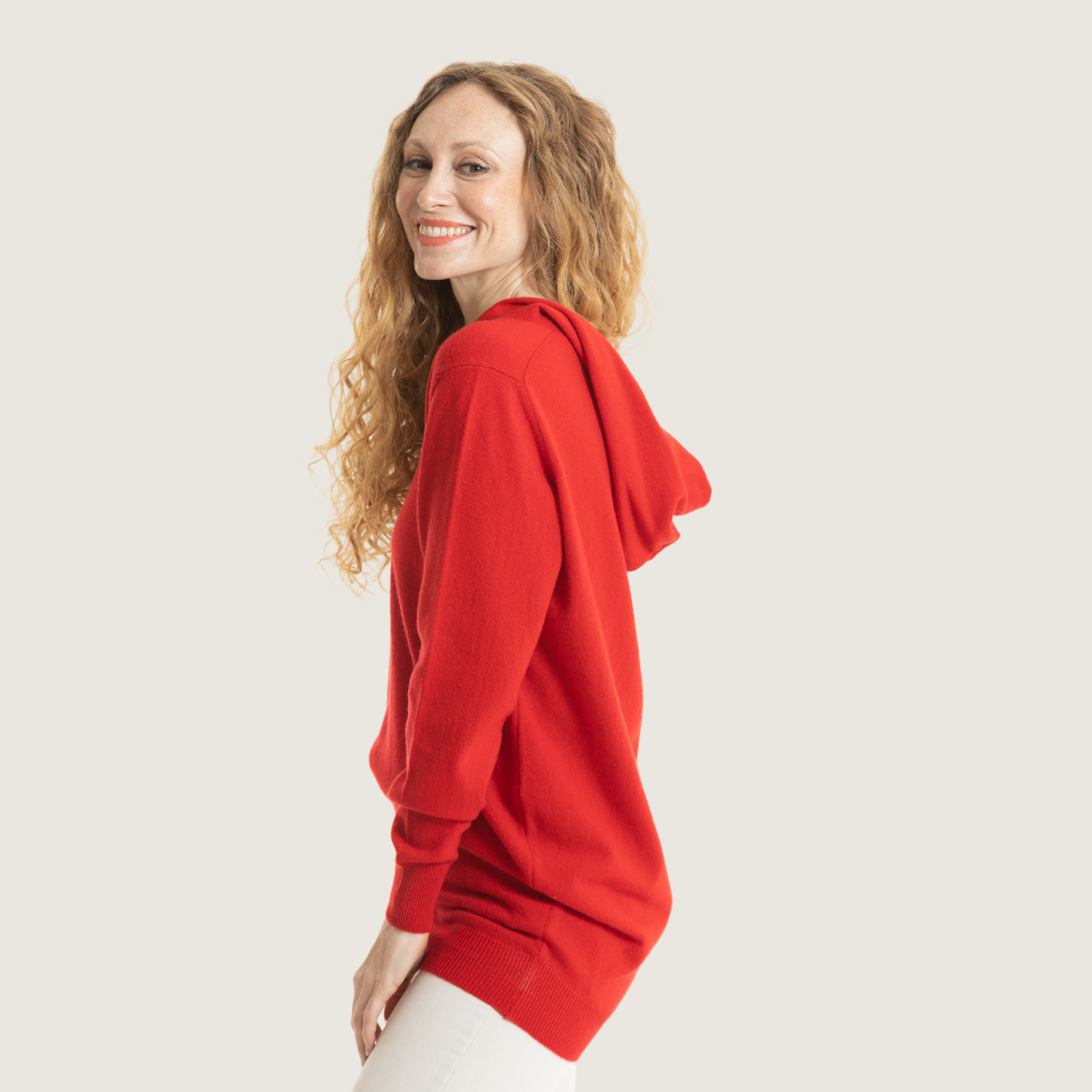 Red deals cashmere hoodie