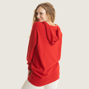 The Cashmere Boyfriend Hoodie in Red