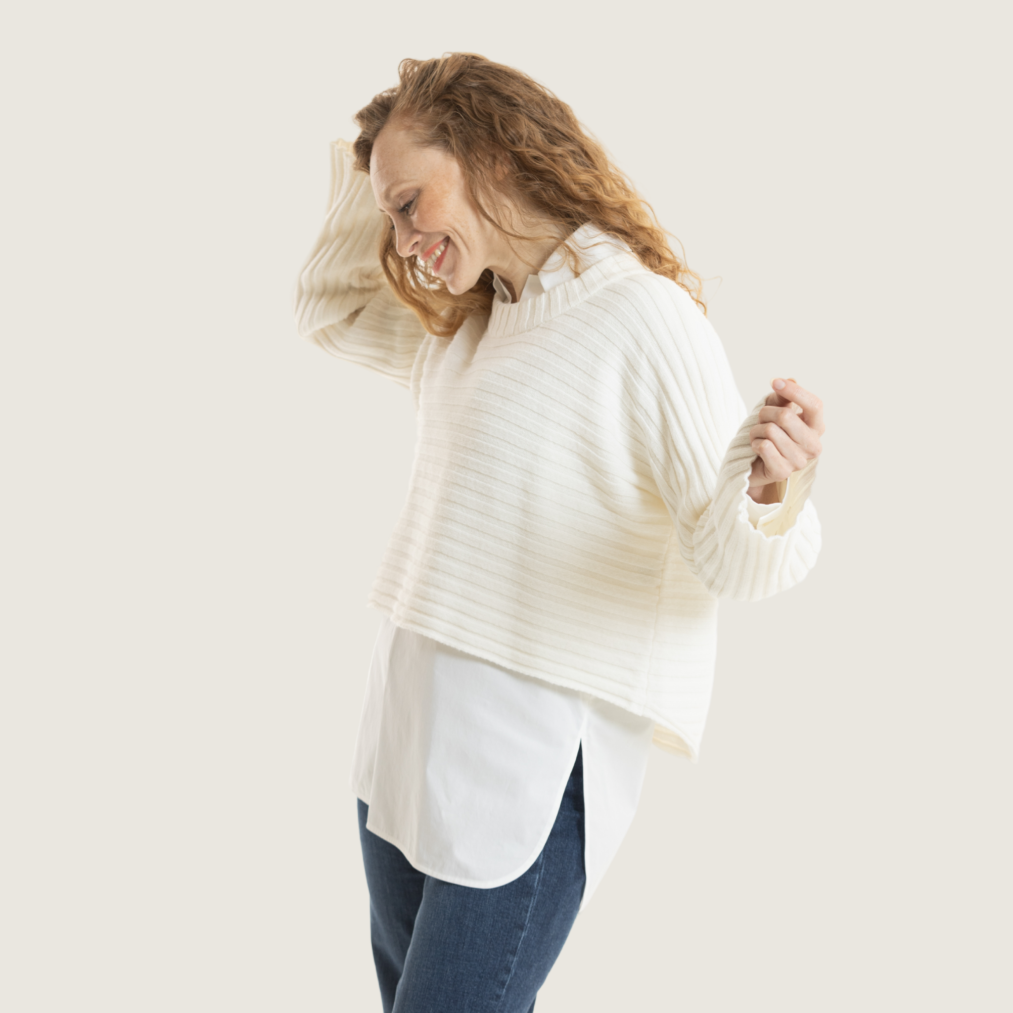 Jumper Cropped Ivory White